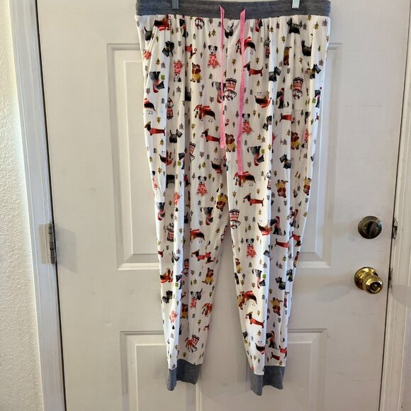 Cuddi Duds Woman's Fleece Warm Christmas Doggies Pajama Set Sz XL - Picture 5 of 8